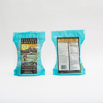10oz PET12 Hạt diêm mạch Túi bao bì thực phẩm với in ống đồng cửa sổ rõ ràng