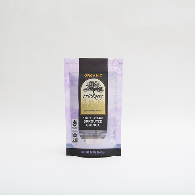 12OZ 340g Bao bì thực phẩm Túi zip có dây kéo Túi có dây kéo đứng cho hạt diêm mạch nảy mầm