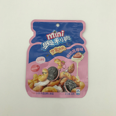60g 100g Túi có hình dạng tùy chỉnh Nhiều lớp nhựa có khóa Zip Túi bên hông Gusset