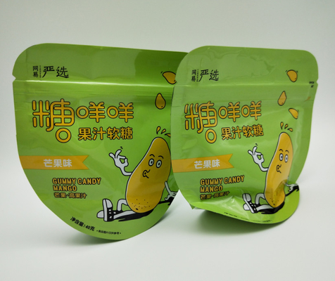 Túi hình dạng tùy chỉnh 40g cho kẹo PE80 Túi nhựa nhỏ có dây kéo