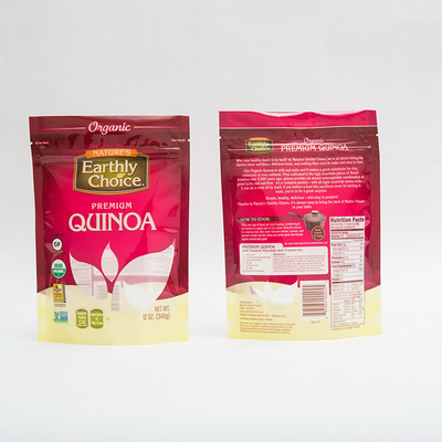 12OZ Quinoa đứng lên Túi ống đồng In Bao bì Túi nhựa Nhỏ