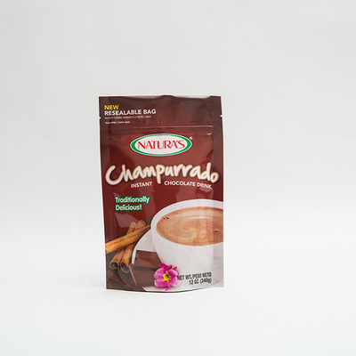 340g Champurrado Stand Up Pouch Túi đóng gói Hocolat tức thì có dây kéo