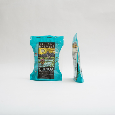 10oz PET12 Hạt diêm mạch Túi bao bì thực phẩm với in ống đồng cửa sổ rõ ràng