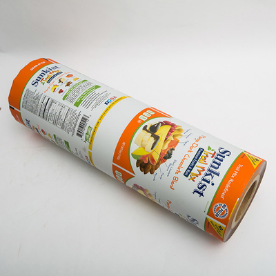 Màng bao bì thực phẩm linh hoạt 1000M Cuộn nhựa bọc 1,2oz để đóng gói cho hỗn hợp khoai tây chiên trái cây