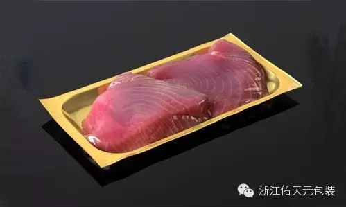 Màng giữ nhiệt vàng 422mm cho gói da Gói xúc xích thịt Đóng gói bọc nhựa