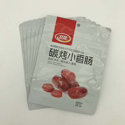 180g AL7 Túi nhựa cho túi đóng gói thực phẩm Char Xúc xích nướng có dây kéo