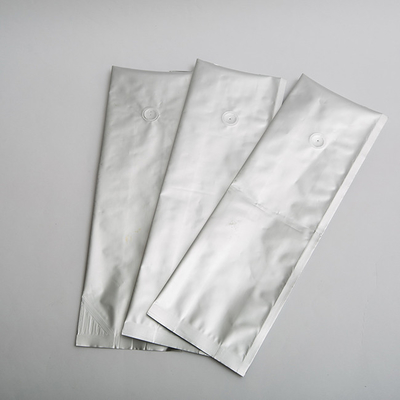 Bạc không in Giấy bạc Cà phê Zip Khóa Bao bì Thực phẩm Túi bên Gusset Với ​​Van
