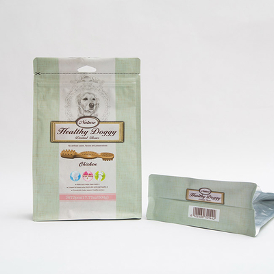 17.77OZ 75mm Túi đóng gói thức ăn cho thú cưng Doggy Dental nhai Túi đáy phẳng có dây kéo
