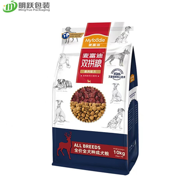 160 microns 10kg Phẳng phía dưới cùng Túi ruột gà Bao bì Thức ăn cho Chó cưng Bao bì Vỏ phía trước Dây kéo
