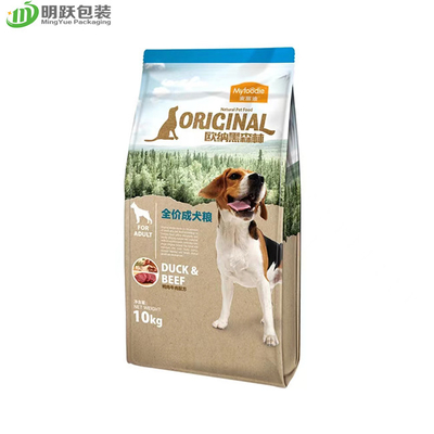 160 microns 10kg Phẳng phía dưới cùng Túi ruột gà Bao bì Thức ăn cho Chó cưng Bao bì Vỏ phía trước Dây kéo
