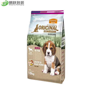 160 microns 10kg Phẳng phía dưới cùng Túi ruột gà Bao bì Thức ăn cho Chó cưng Bao bì Vỏ phía trước Dây kéo